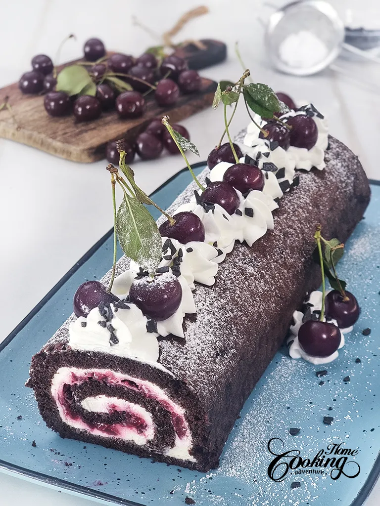 Black forest cake roll
