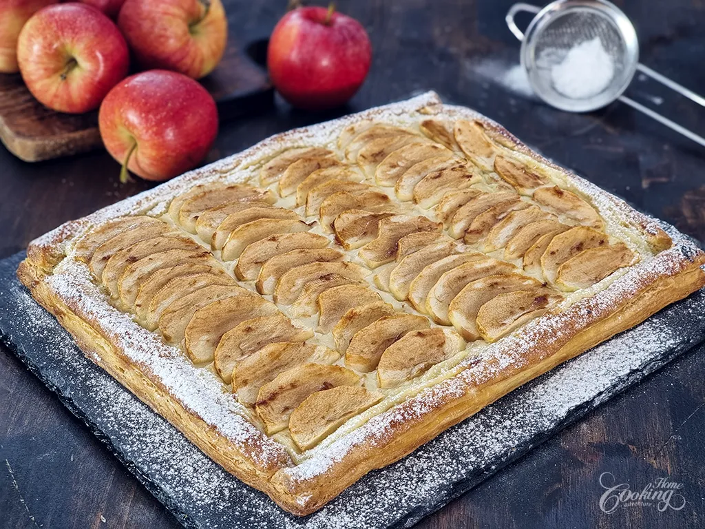 Puff Pastry Apple Tart with Vanilla Pastry Cream
