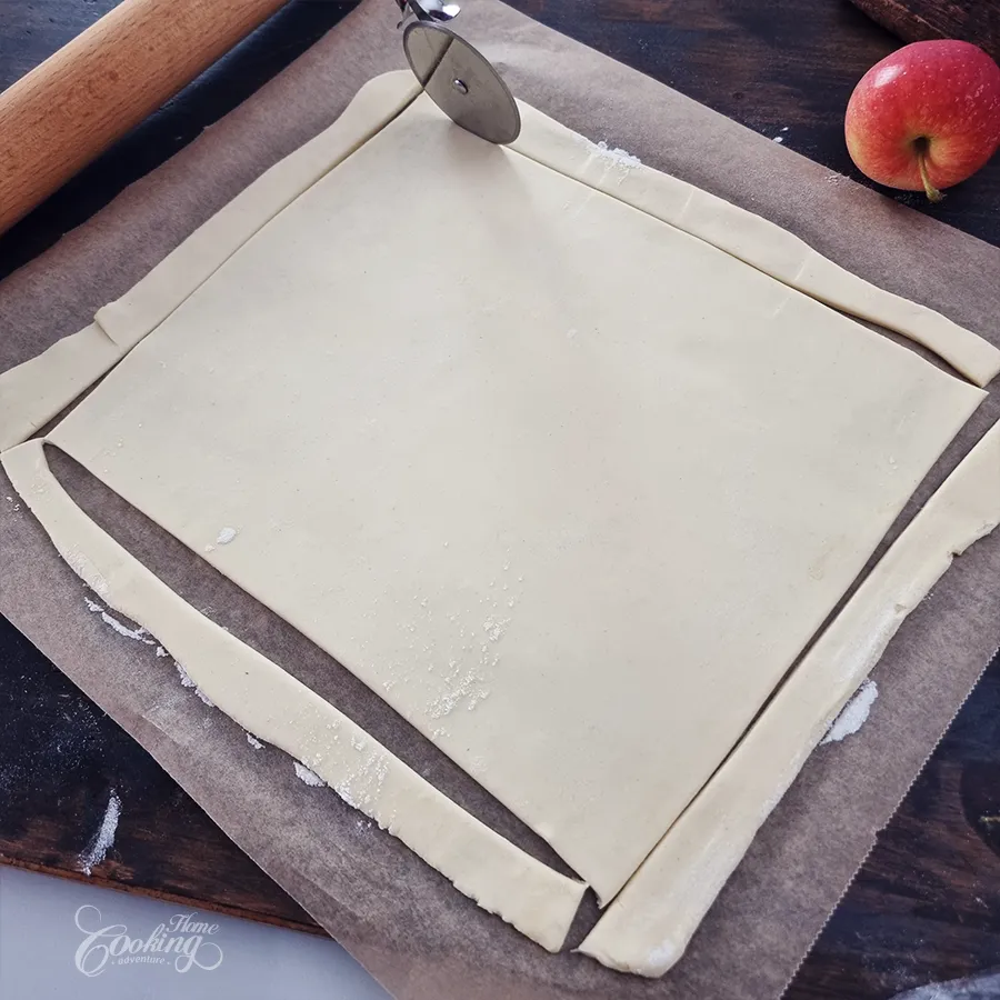 Puff Pastry Apple Tart with Vanilla Pastry Cream - step16
