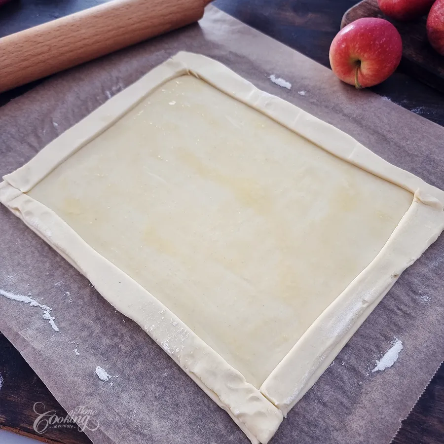 Puff Pastry Apple Tart with Vanilla Pastry Cream - step18