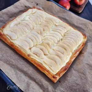 Puff Pastry Apple Tart with Vanilla Pastry Cream - step26