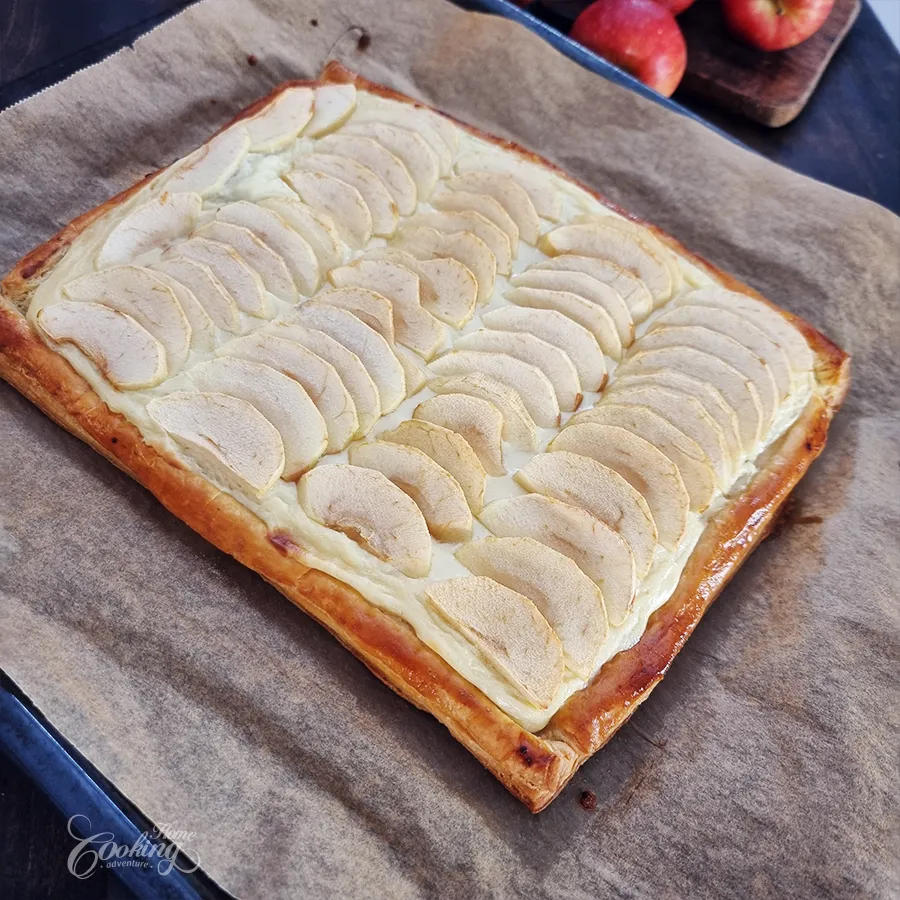 Puff Pastry Apple Tart with Vanilla Pastry Cream - step26