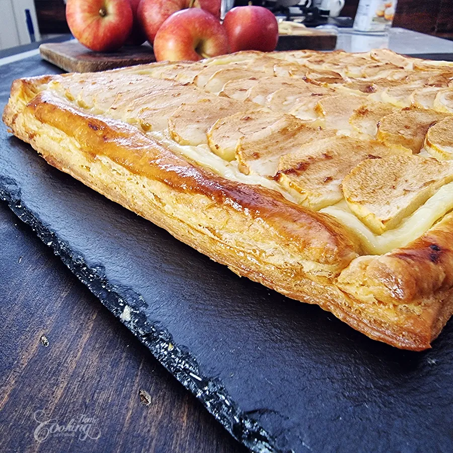 Puff Pastry Apple Tart with Vanilla Pastry Cream - step30