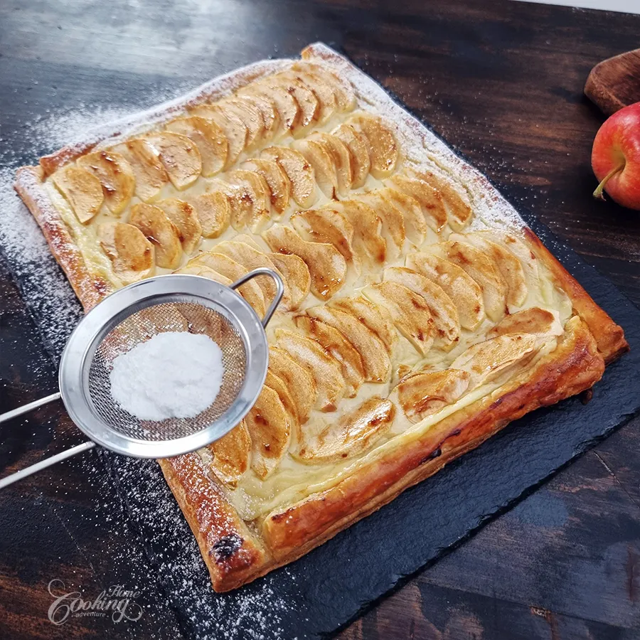 Puff Pastry Apple Tart with Vanilla Pastry Cream - step30