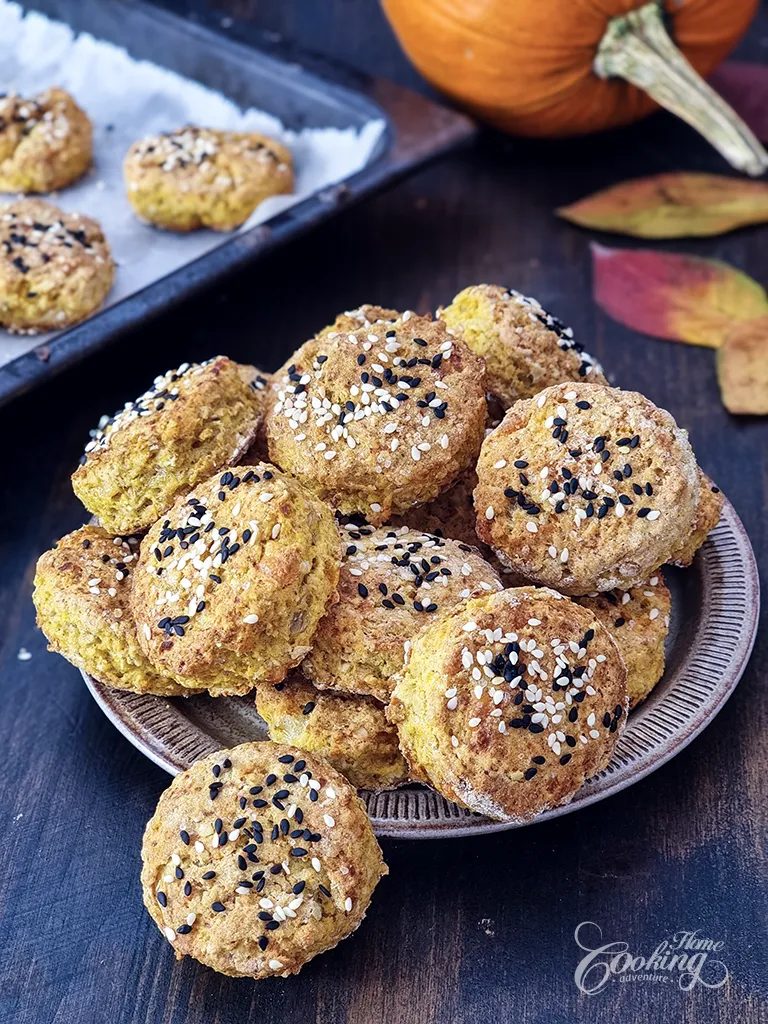Pumpkin Oatmeal Cottage Cheese Biscuits