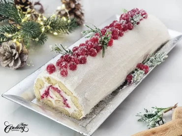 No-Bake Ladyfinger Cranberry Cake Roll