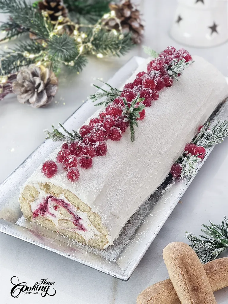 No-Bake Ladyfinger Cranberry Cake Roll -Perfect Holiday Dessert