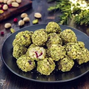 Pistachio Cranberry White Chocolate Truffles