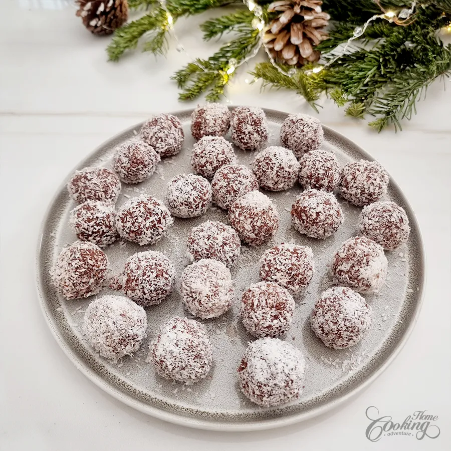chocolate coconut snowballs - step8