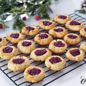 coconut raspberry thumbprint cookies