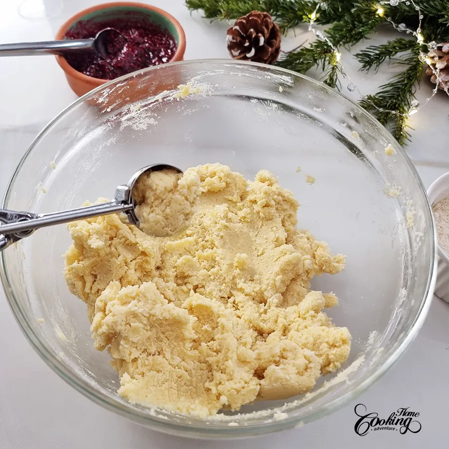 raspberry coconut thumbprint cookies - step15