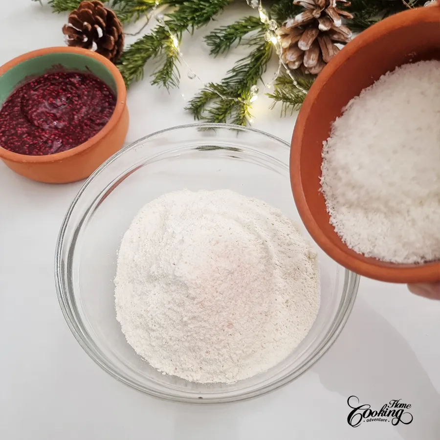 raspberry coconut thumbprint cookies - step6