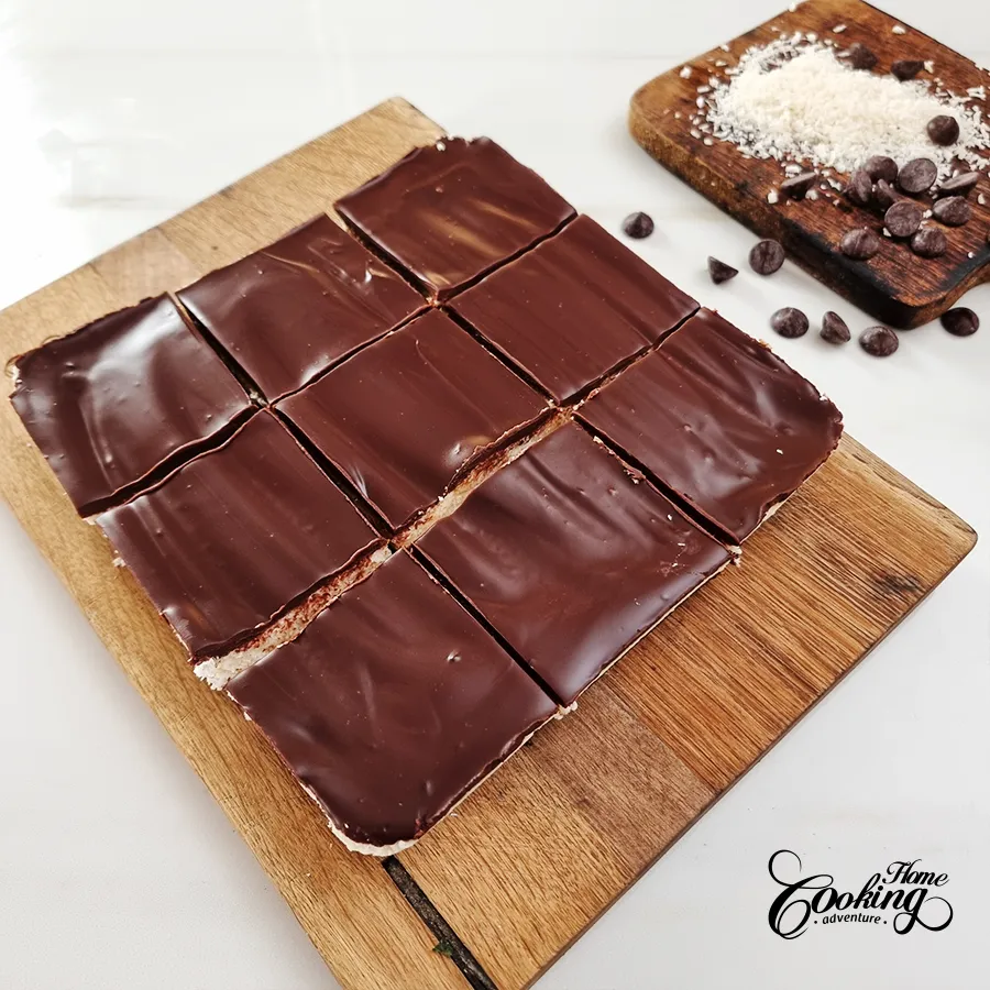 No-Bake Chocolate Biscuit Coconut Bars - step24