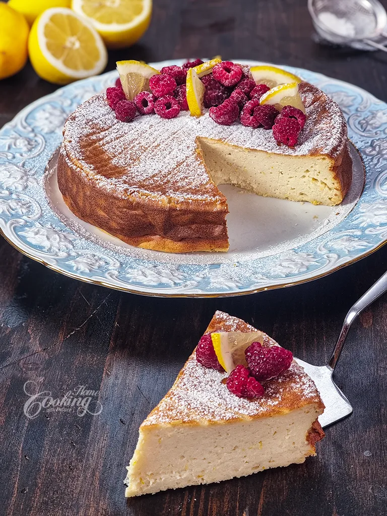 Easy Lemon Cottage Cheese Cake with No-Refined Sugar