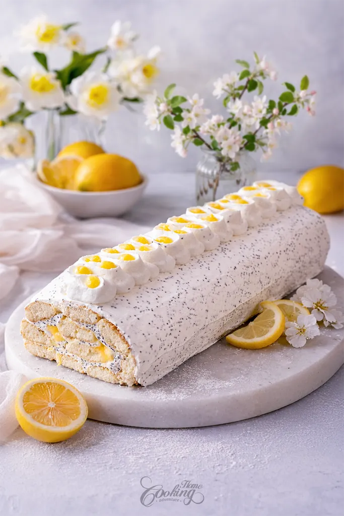 Ladyfinger Lemon Poppy Seed Cake Roll