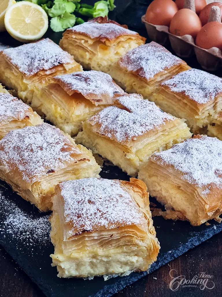 Greek Bougatsa - semolina vanilla custard