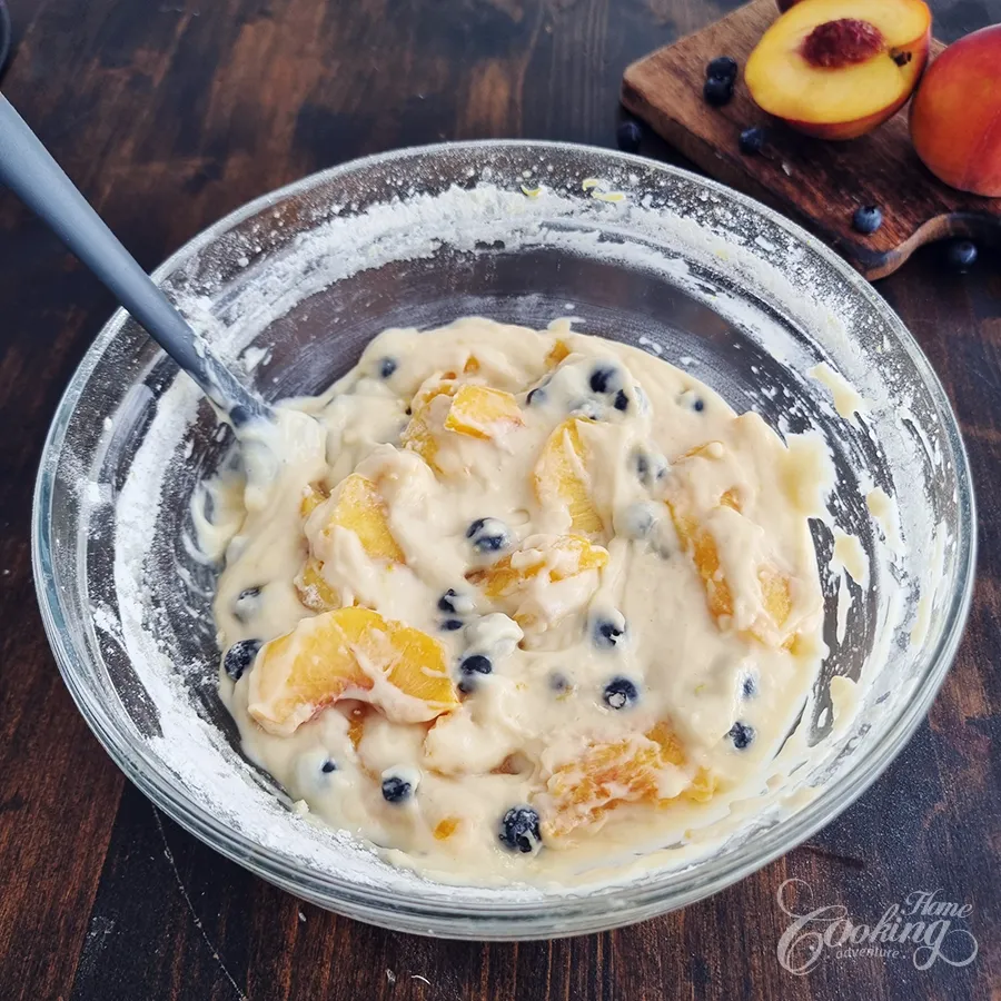 Easy Peach Blueberry Cake - step13
