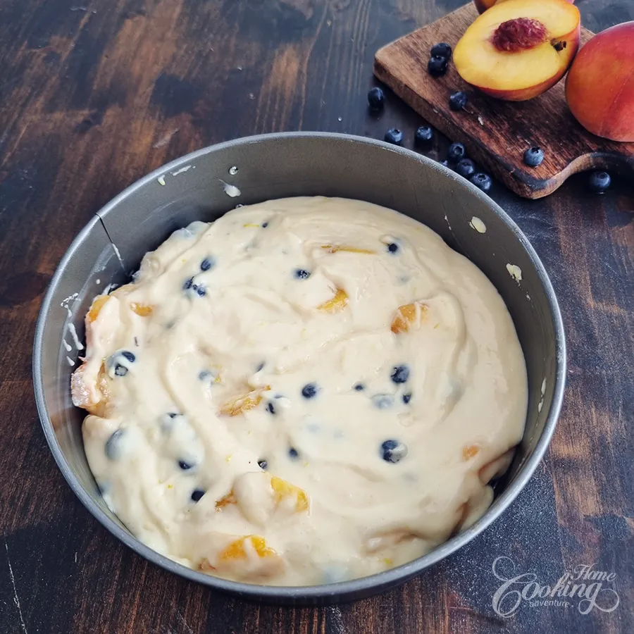 Easy Peach Blueberry Cake - step14