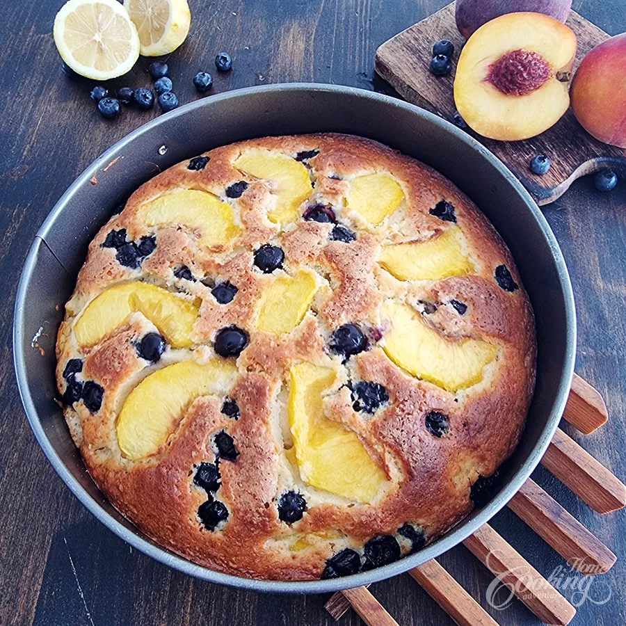 Easy Peach Blueberry Cake - step16