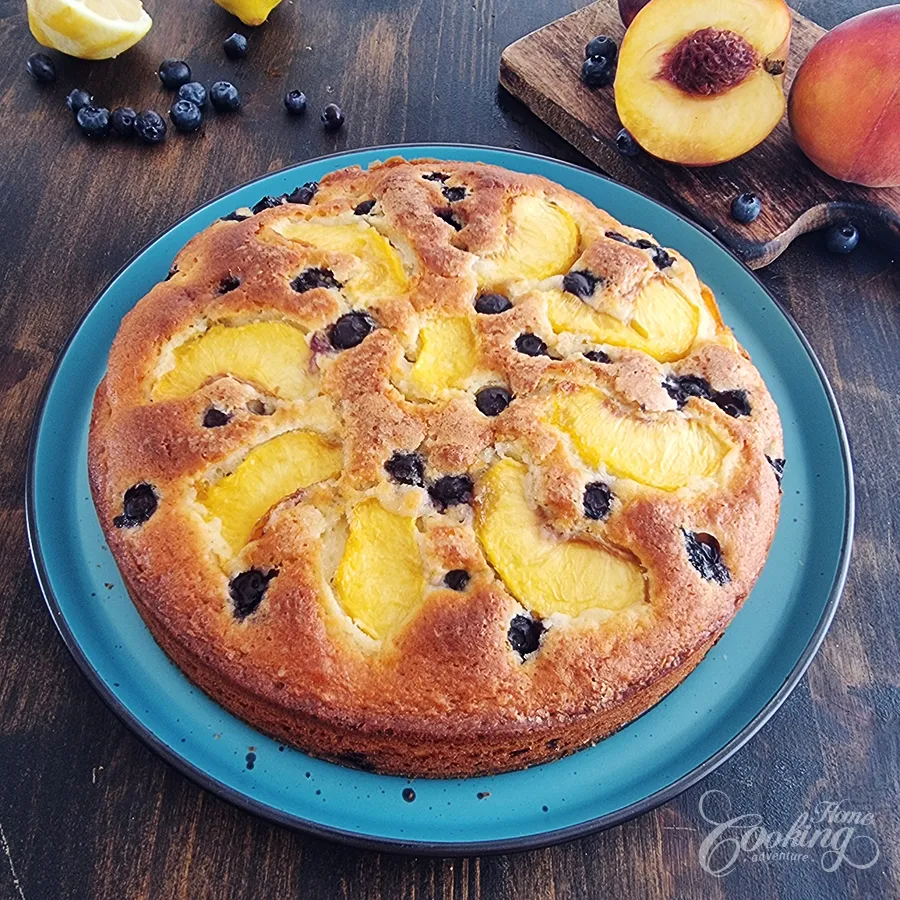 Easy Peach Blueberry Cake - step18