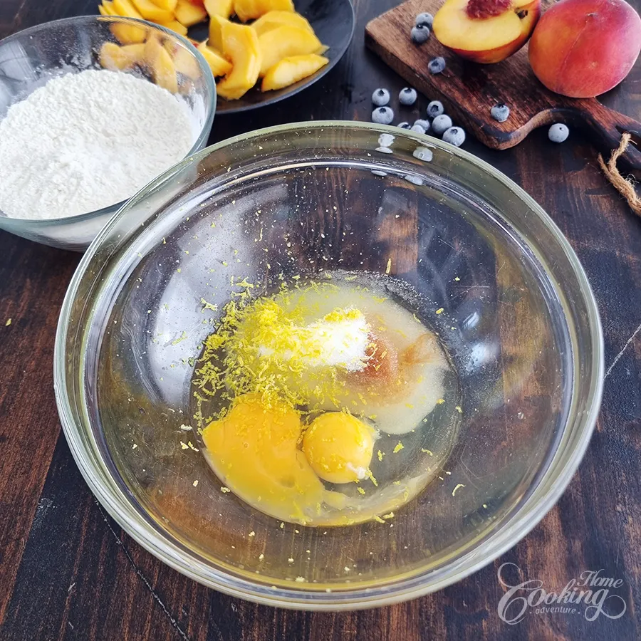 Easy Peach Blueberry Cake - step3