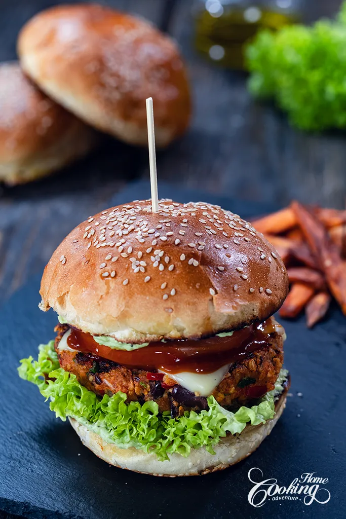 Veggie Burgers - Sweet Potato Burger Patties Slice