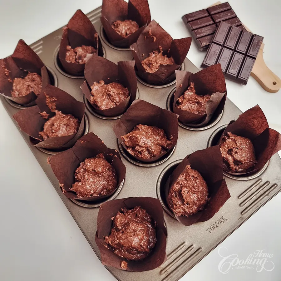 chocolate cottage cheese muffins - step7